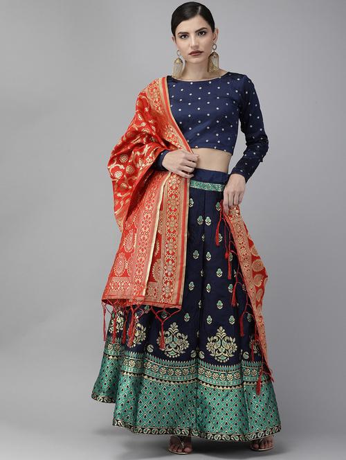 self design panelled lehenga choli set with dupatta - 20207914 - Very Small Image - 1