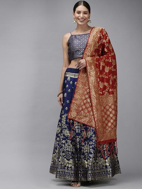 self design flared lehenga choli set with dupatta - 20208023 - Very Small Image - 1