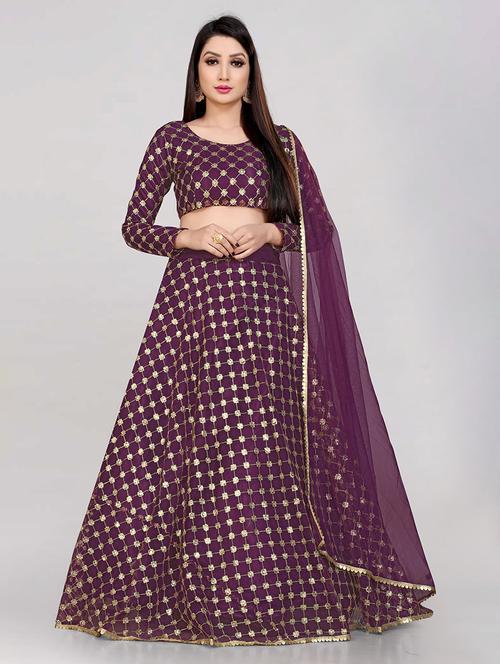 embroidered lehenga choli with dupatta set - 20208043 - Very Small Image - 1