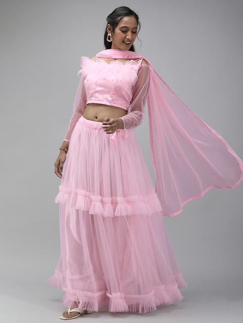 self design flared lehenga choli set with dupatta - 20208072 - Very Small Image - 1