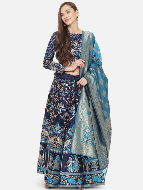 self design panelled lehenga choli set with dupatta - 20208087 - Very Small Image - 1