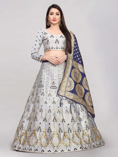 self design panelled lehenga choli set with dupatta - 20208141 - Very Small Image - 1