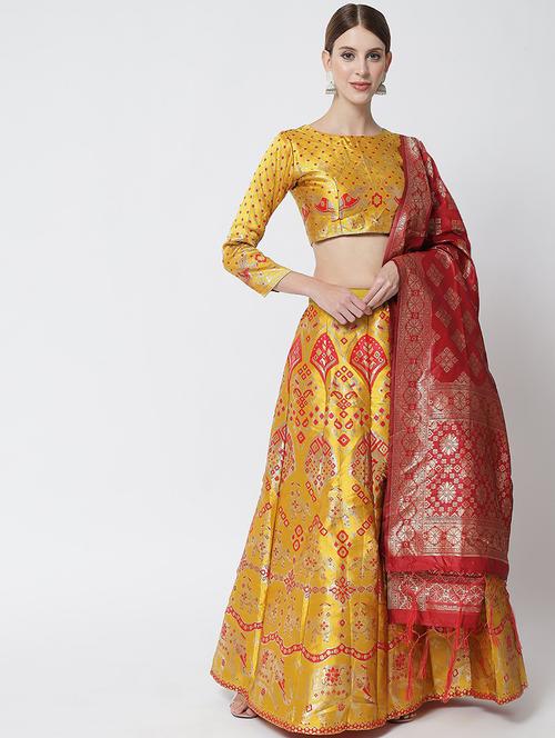 self design panelled lehenga choli set with dupatta - 20208168 - Very Small Image - 1