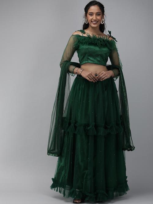 self design flared lehenga choli set with dupatta - 20208195 - Very Small Image - 1