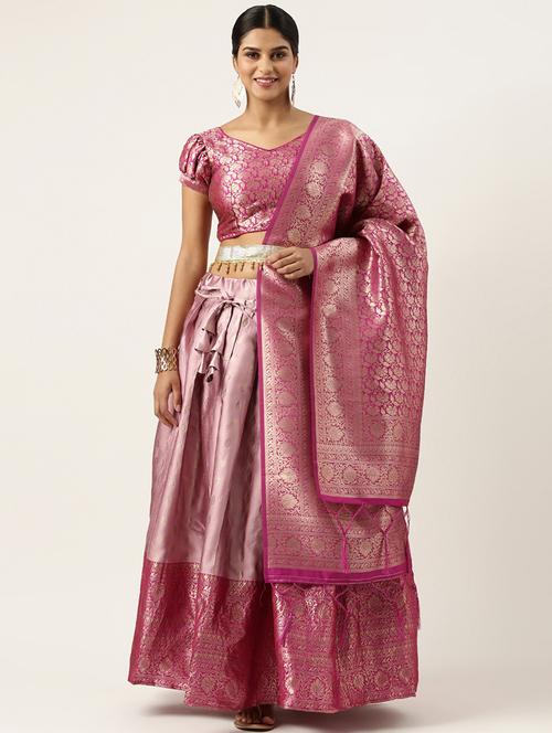 self design flared lehenga choli set with dupatta - 20208211 - Very Small Image - 1