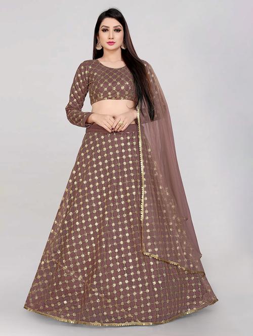 embroidered lehenga choli with dupatta set - 20208223 - Very Small Image - 1