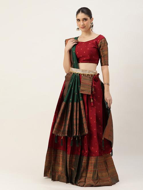 self design flared lehenga choli set with dupatta - 20208280 - Very Small Image - 1