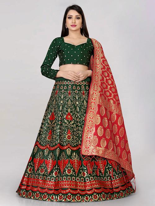 self design panelled lehenga choli set with dupatta - 20208286 - Very Small Image - 1