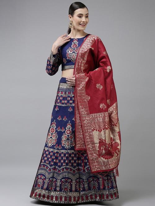 self design panelled lehenga choli set with dupatta - 20208334 - Very Small Image - 1