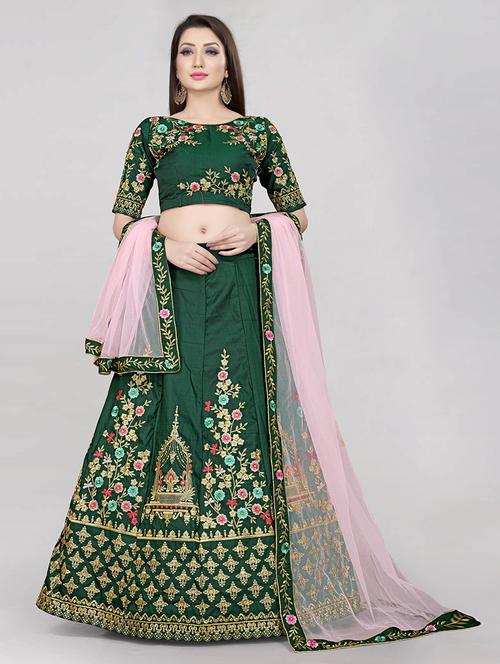 embroidered lehenga choli with dupatta set - 20208347 - Very Small Image - 1