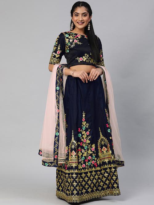 embroidered lehenga choli with dupatta set - 20208402 - Very Small Image - 1