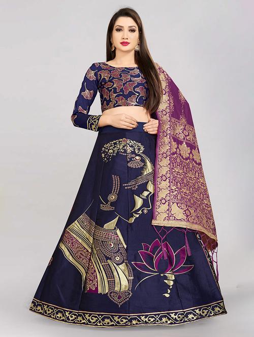 self design panelled lehenga choli set with dupatta - 20208462 - Very Small Image - 1