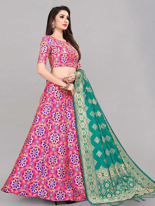 self design panelled lehenga choli set with dupatta - 20208470 - Very Small Image - 1