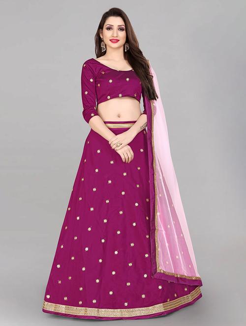 self design a-line lehenga choli set with dupatta - 20208471 - Very Small Image - 1