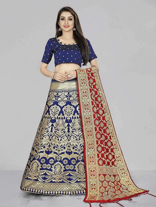 self design panelled lehenga choli set with dupatta - 20208476 - Very Small Image - 1