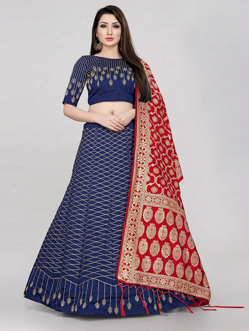 banarasi lehenga choli with dupatta set - 20208487 - Very Small Image - 1