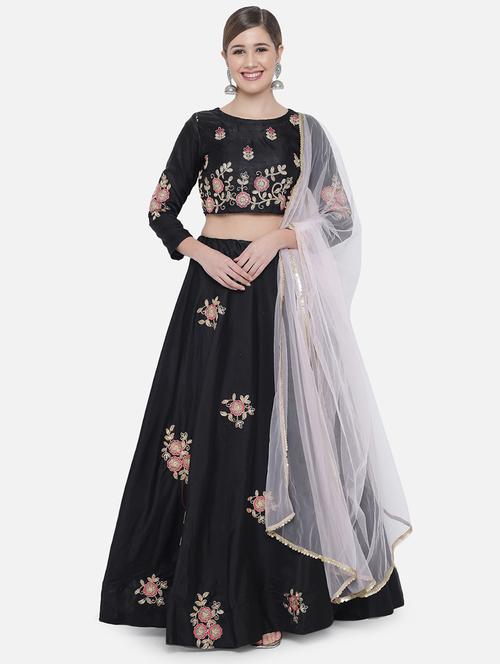 embroidered lehenga choli with dupatta set - 20208504 - Very Small Image - 1