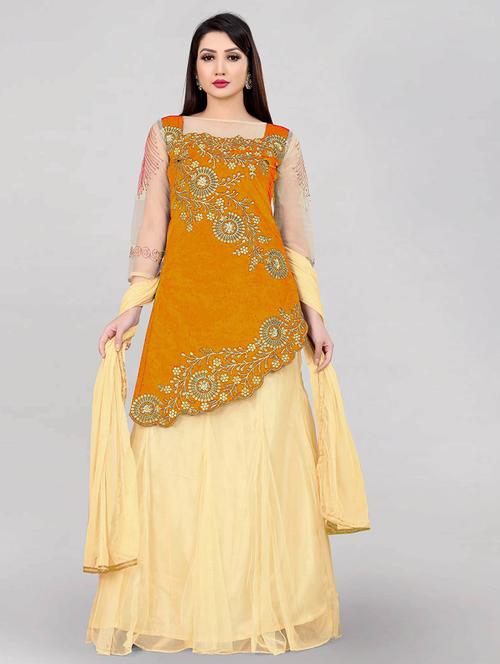 self design a-line lehenga choli set with dupatta - 20208604 - Very Small Image - 1