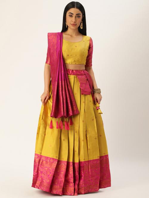 banarasi lehenga choli with dupatta set - 20208637 - Very Small Image - 1