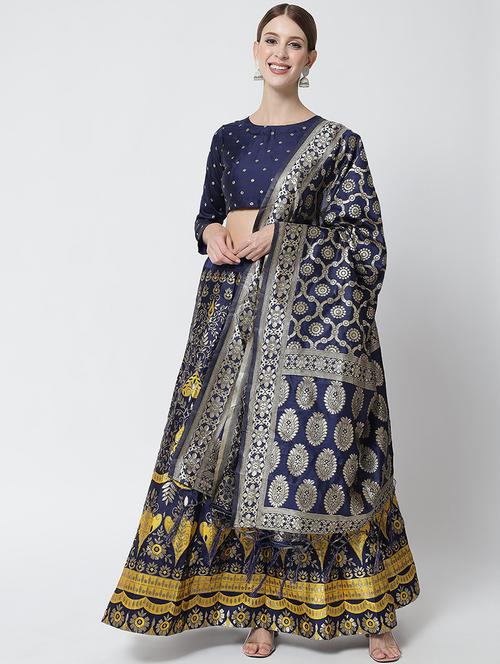 banarasi lehenga choli with dupatta set - 20208663 - Very Small Image - 1