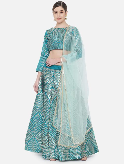 banarasi lehenga choli with dupatta set - 20208684 - Very Small Image - 1