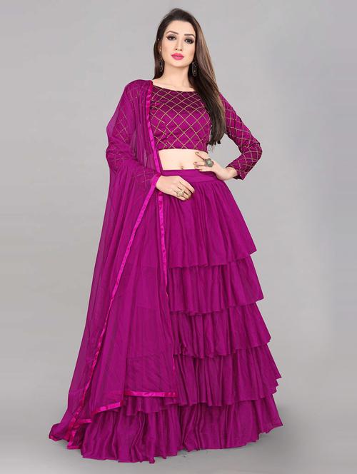 layered lehenga choli with dupatta set - 20208743 - Very Small Image - 1