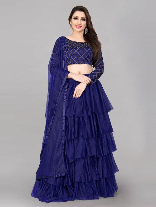 layered lehenga choli with dupatta set - 20208762 - Very Small Image - 1