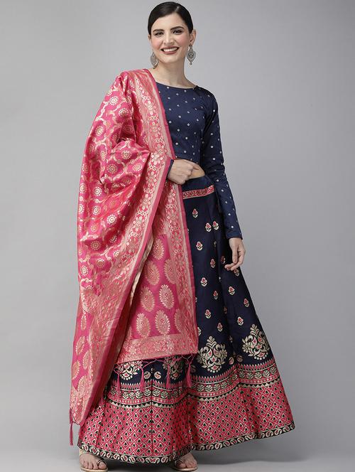 banarasi lehenga choli with dupatta set - 20208764 - Very Small Image - 1