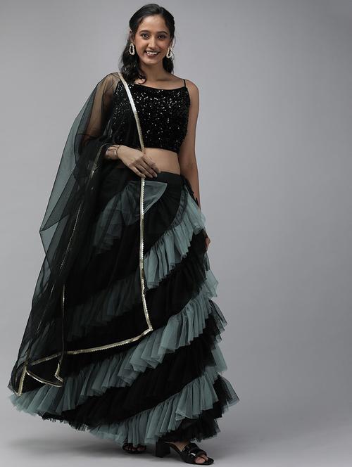 ruffle lehenga choli with dupatta set - 20208783 - Very Small Image - 1
