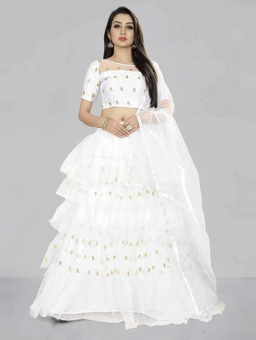 sequin work semi-stitched lehenga choli with dupatta - 20208798 - Very Small Image - 1