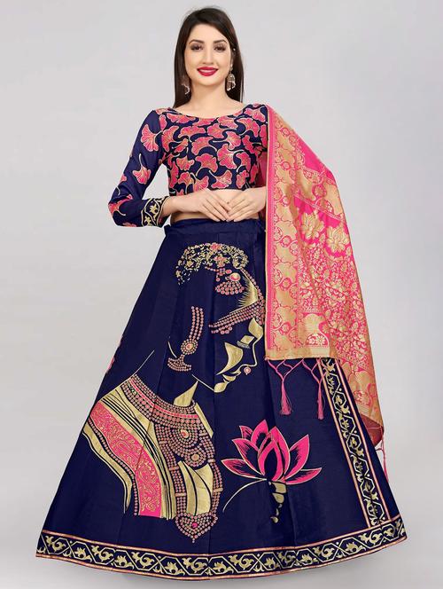 banarasi lehenga choli with dupatta set - 20208848 - Very Small Image - 1