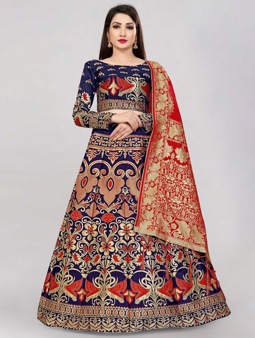 banarasi lehenga choli with dupatta set - 20208849 - Very Small Image - 1