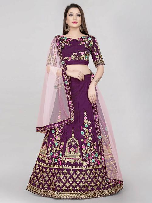 embroidered lehenga choli with dupatta set - 20208850 - Very Small Image - 1