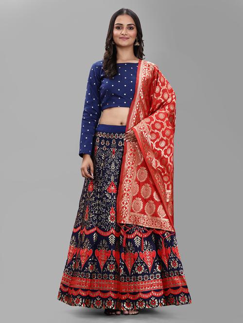 banarasi lehenga choli with dupatta set - 20208897 - Very Small Image - 1