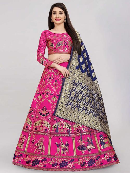 banarasi lehenga choli with dupatta set - 20208925 - Very Small Image - 1