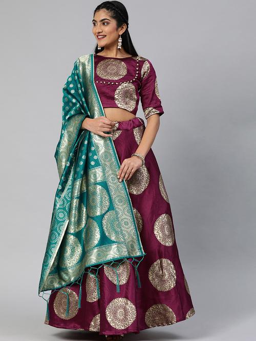 banarasi lehenga choli with dupatta set - 20208981 - Very Small Image - 1