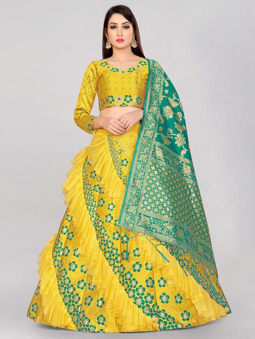 banarasi lehenga choli with dupatta set - 20209094 - Very Small Image - 1