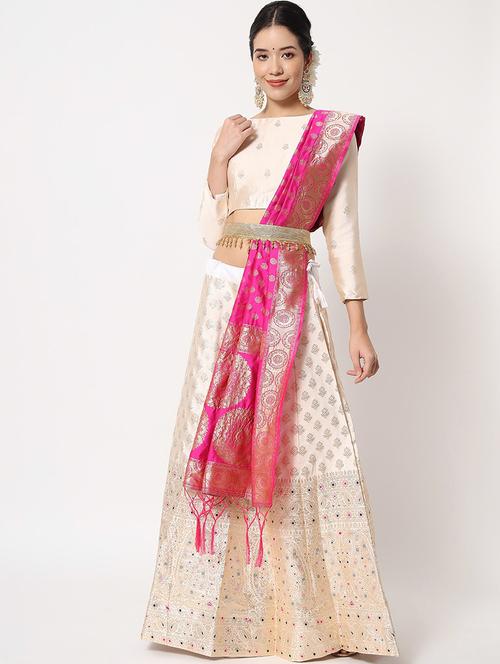 beige colored flared lehenga - 20209107 - Very Small Image - 1