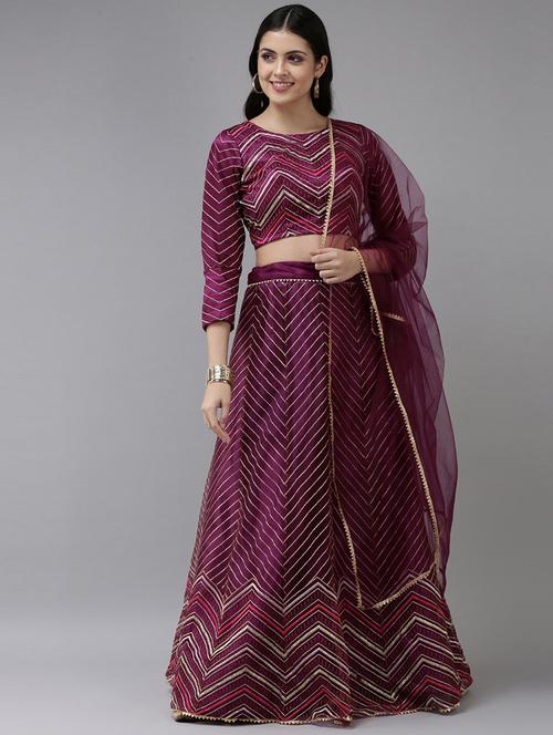 embroidered lehenga choli with dupatta set - 20209124 - Very Small Image - 1
