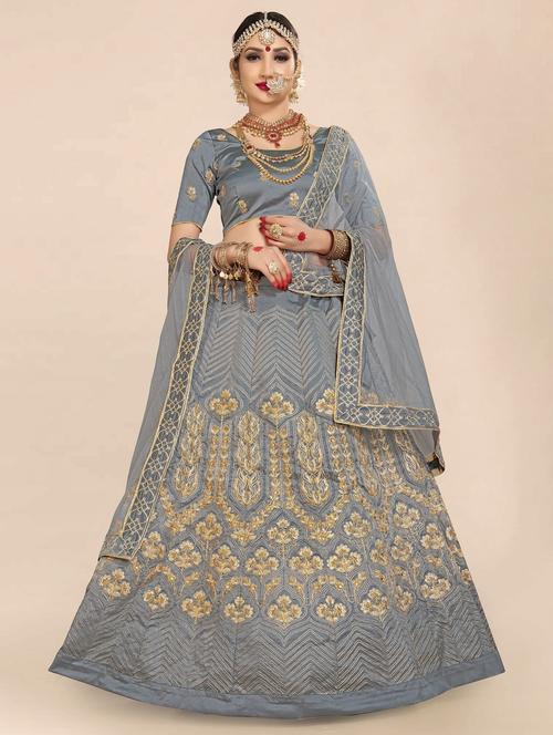 embroidered lehenga choli with dupatta set - 20209127 - Very Small Image - 1