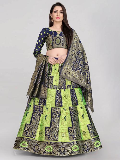 banarasi lehenga choli with dupatta set - 20209131 - Very Small Image - 1