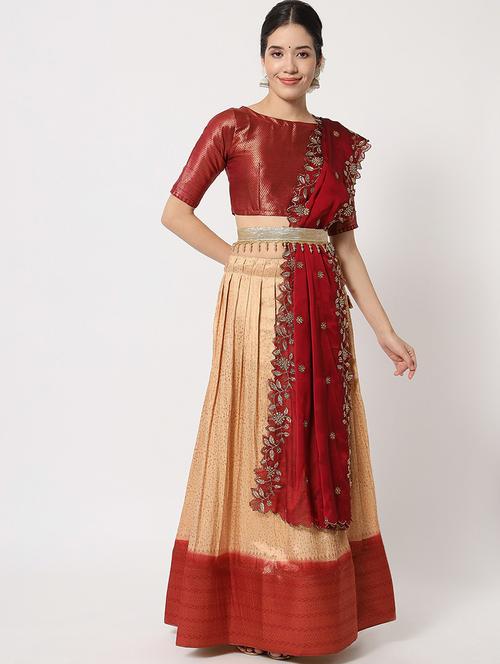 banarasi lehenga choli with dupatta set - 20209192 - Very Small Image - 1