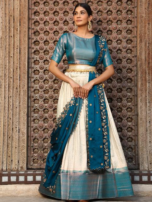 purist blue colored flared lehenga - 20209207 - Very Small Image - 1