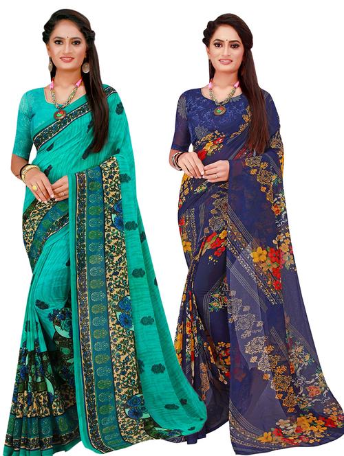 women's saree combo with blouse - 20209397 - Very Small Image - 1