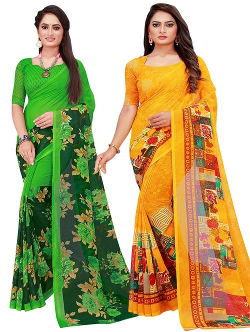 women's saree combo with blouse - 20209617 - Very Small Image - 1