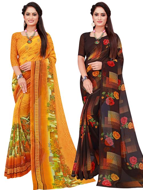 women's saree combo with blouse - 20209664 - Very Small Image - 1
