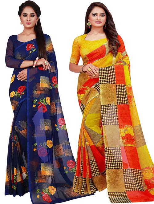 women's saree combo with blouse - 20209708 - Very Small Image - 1