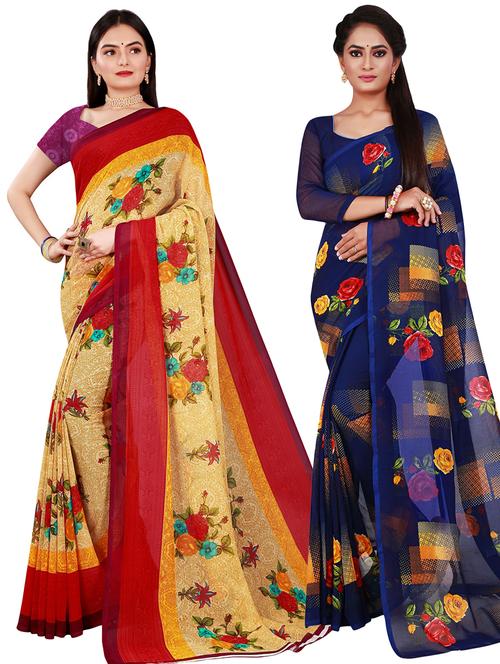 women's saree combo with blouse - 20209719 - Very Small Image - 1