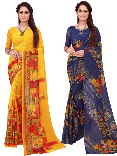 women's saree combo with blouse - 20209785 - Very Small Image - 1