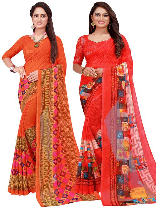 women's saree combo with blouse - 20209890 - Very Small Image - 1